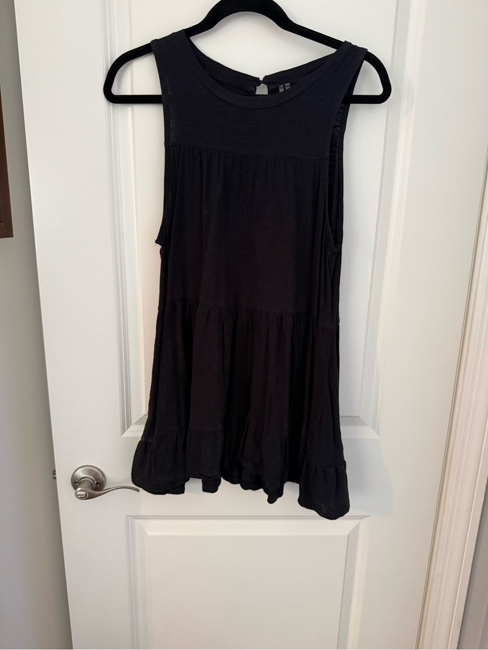 Anthropologie Black Sleeveless Tiered Tank